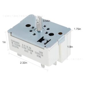316436001 Range Switch — 3 Pack, 240V 8.5-16.8A, Replacement for Frigidaire / Crosley
